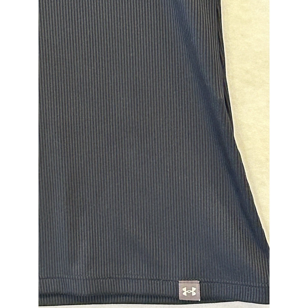 Under Armour HeatGear Fitted Black Ribbed Tank Top Women's Sz Medium Stretch - Picture 3 of 9